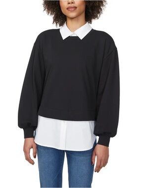Loft Women's Layered Mixed Media Sweatshirt